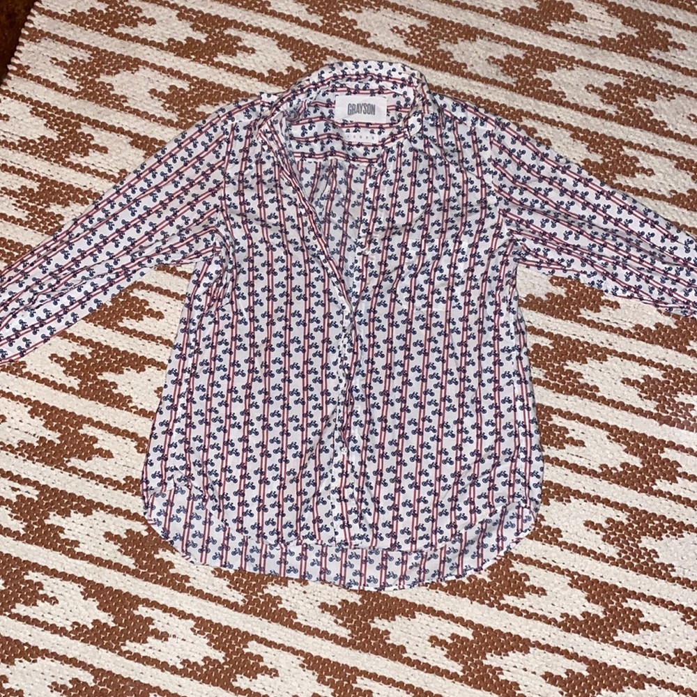 Grayson print button down